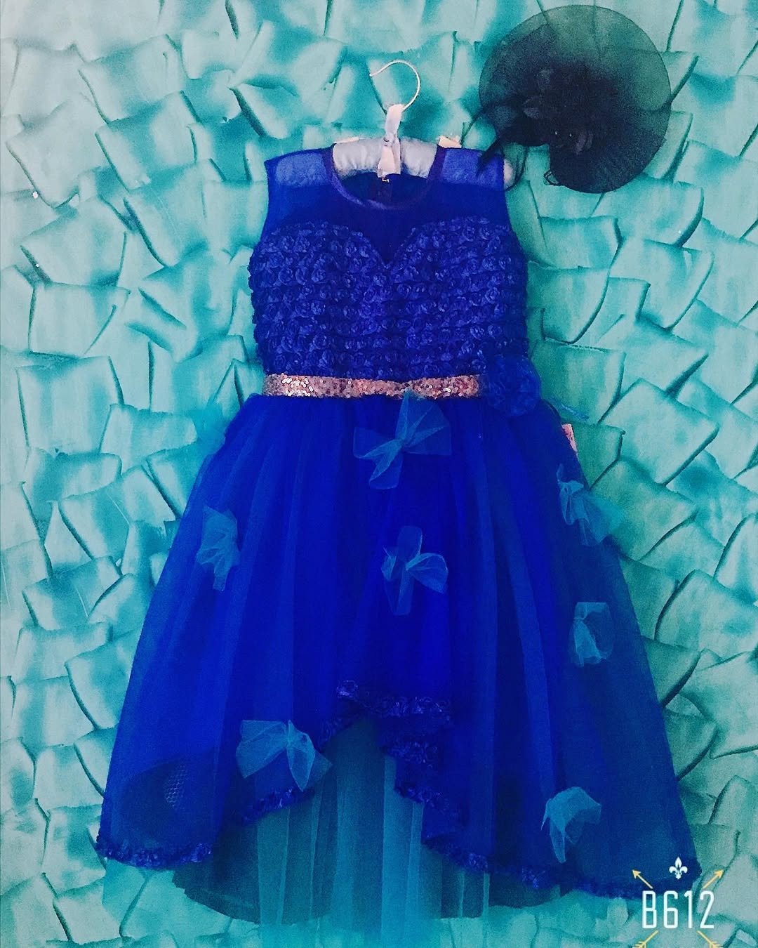 Girls Party Dress In Vibrant Blues N Pinks Tutu